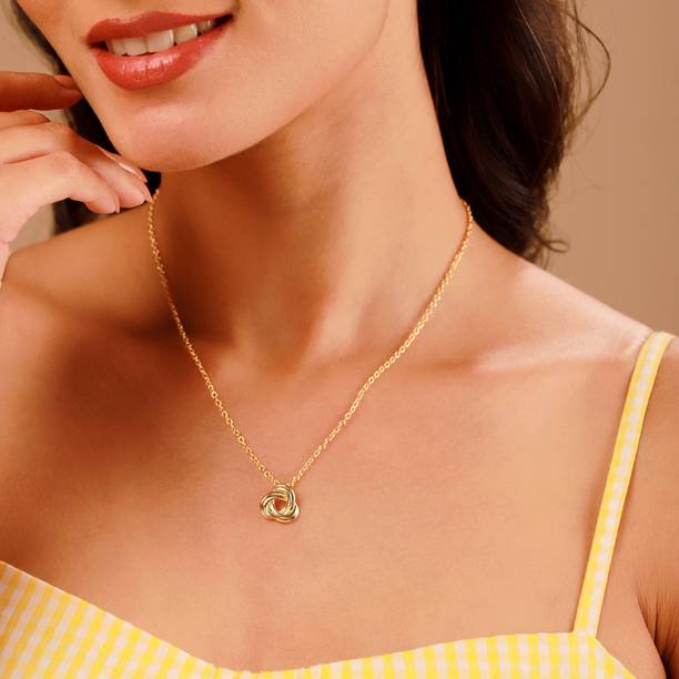 Valentine’s Day Golden Infinity Knot Necklace Gold-plat...