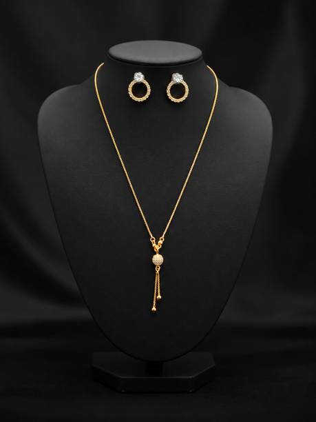 Pendant Necklace Set with Matching Earrings for Women & Girls Alloy Necklace Set