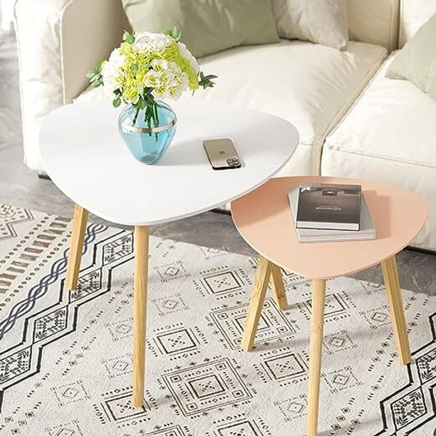 VASIL MART Wooden Modern Folding Triangular Coffee Table Engineered Wood Nesting Table