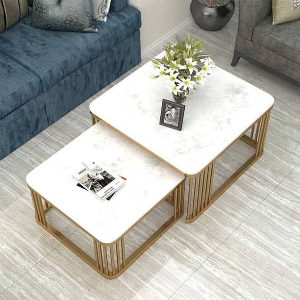Shibli Handicrafts Square Coffee Tables Set of Two Square Nesting Tables Metal Nesting Table