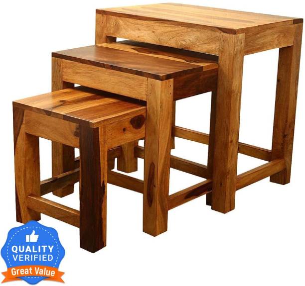 Shree Jeen Mata Enterprises Solid Wood Sheesham Wood Nesting Table For Living Solid Wood Nesting Table