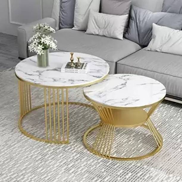 bloo mart Present Modern Two nesting side tables and end table for the living room madeof Metal Nesting Table