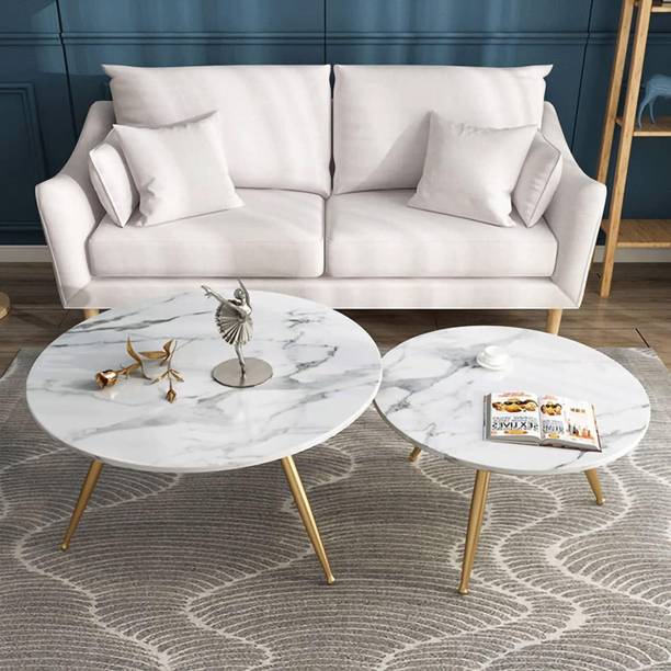 Giftoshopee Coffee Table With Marble Finishing Top Of Engineered Wood Coffee Table