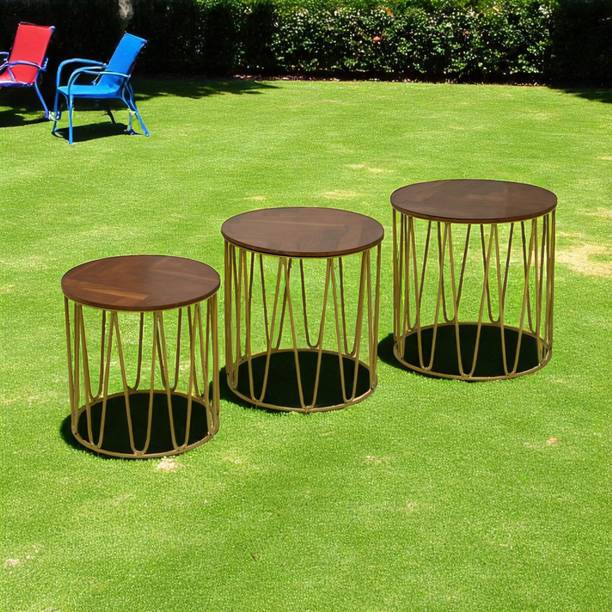 THE ATTIC Hairpin Set of Tables Solid Wood Nesting Table