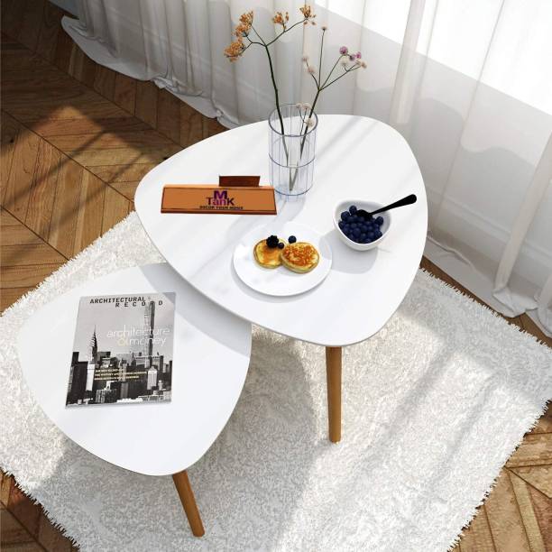 VASIL MART Wooden Modern Folding Triangular Coffee Table Engineered Wood Nesting Table