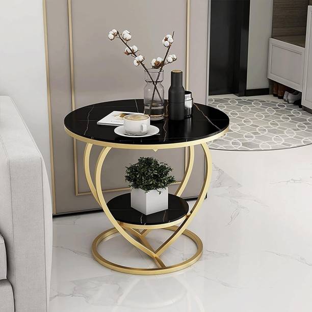 unique mart Round Nesting Coffee Table, Nesting Tables End Tables Wood Surface Metal Nesting Table