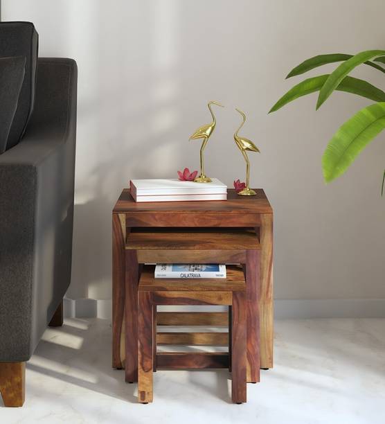 TRUE FURNITURE Sheesham (Rosewood) Solid Wood Nesting Table