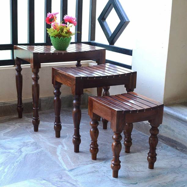 Allie Wood sheesham Solid Wood Nesting Table