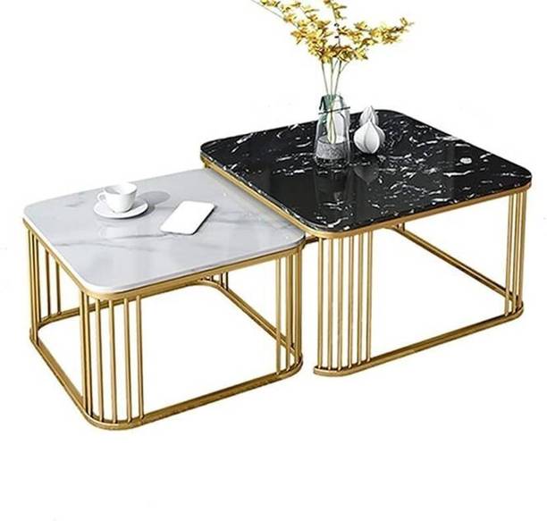 Golden Art Handicrafts Square Coffee Tables Sets of 2 with Storage multi Side end Table Metal Nesting Table