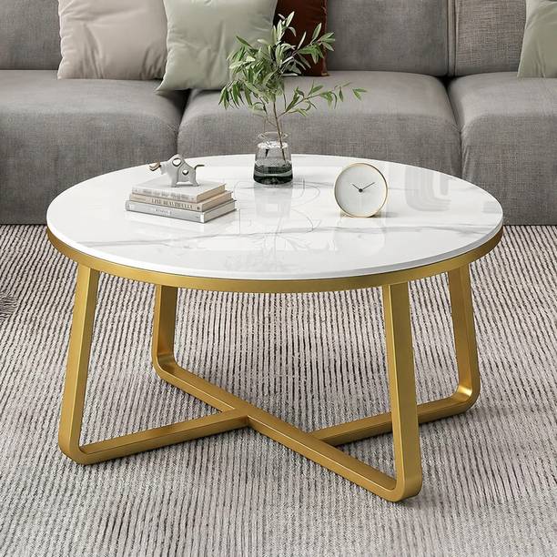BAZAARGALLI BazaarGalli Round Table Coffee Table End Table for Living Room Metal Nesting Table