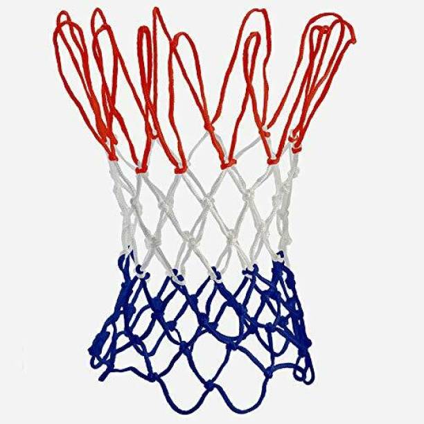 Swikaar Basketball Net 2 PCS Outdoor/Indoor Net (12 Loops) (Red+White+Blue) BBN13 Basketball Net