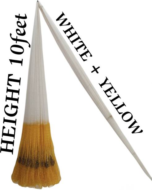 फारूक 1no.UP 2no.DOWN 20mm MESH,ROUND-45feet,HEIGHT-10feet,WEIGHT-3.5kg(WHITE+YELLOW) नेट
