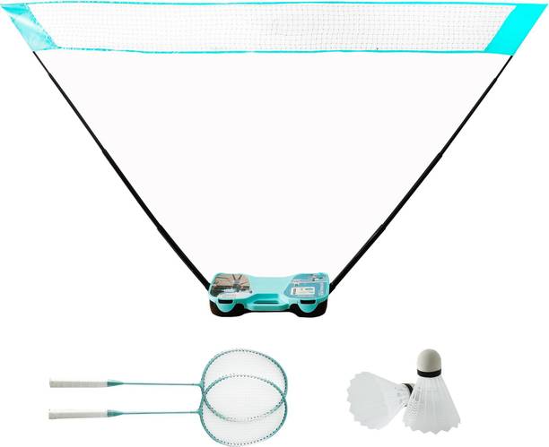 Strauss Badminton Rackets Set of 2 with Net & Shuttle With Replacement Parts Badminton Net