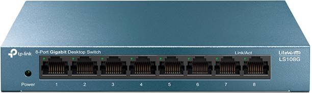 TP-Link LS108G 8-Port 10/100/1000Mbps Network Desktop Switch (Blu