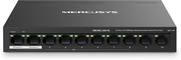 Mercusys MS110P 10 Ports 100 Mbps Unmanaged Network Switch Black