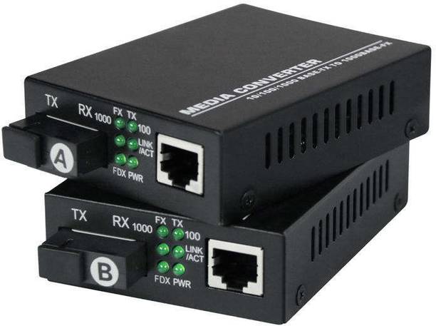 HANUTECH Gigabit Media Converter Ethernet to Fiber RJ45 to 1000Base-LX 20KM 0 Ports 1000 Mbps Unmanaged Network Switch
