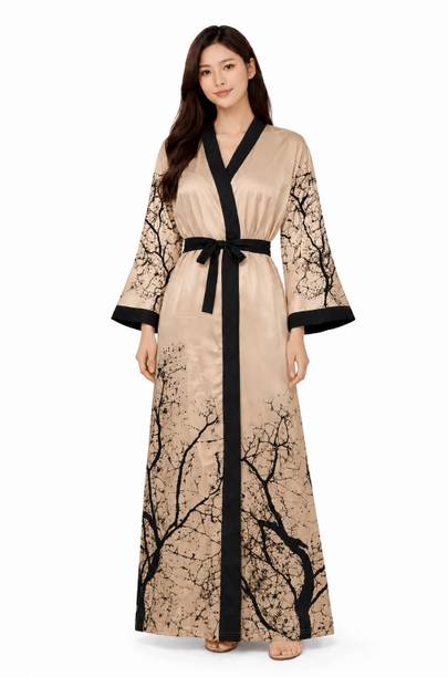 ND Night Desire Beige, Black Large Bath Robe