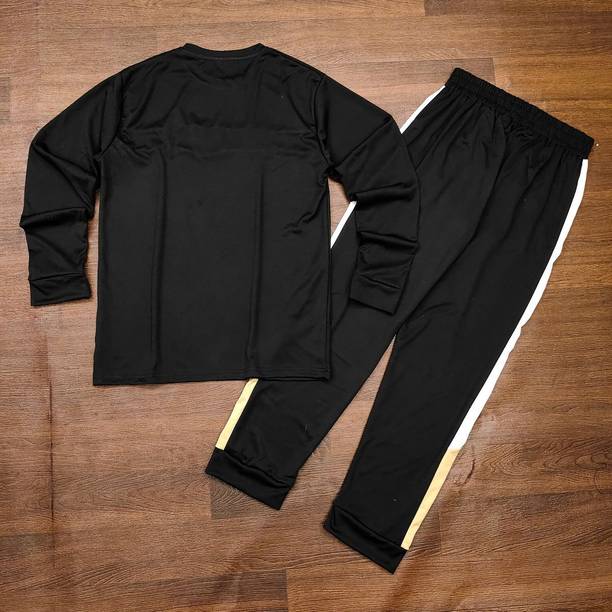 Hastivouge Collection Men's Black Colorblock Night Suit Set