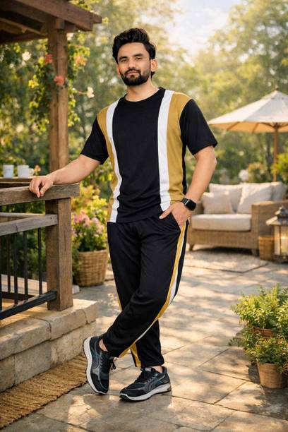 Hari Men's Striped Colorblock Top & Pyjama Set