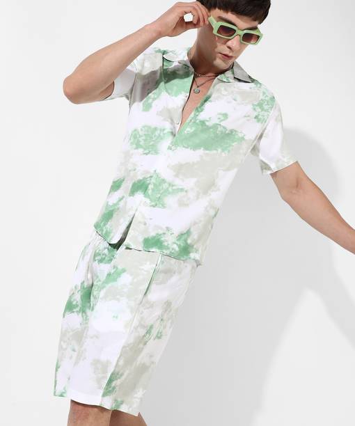 CAHOOT Men Night Suit Set Multicolor Printed