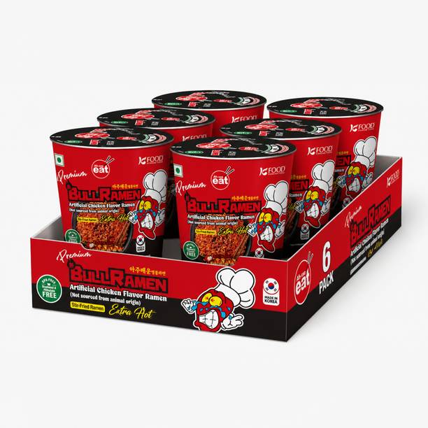 AH~SSA Eat Premium Bull Ramen Extra Hot Cup | Spicy Stir-Fried Instant Noodles Cup Noodles