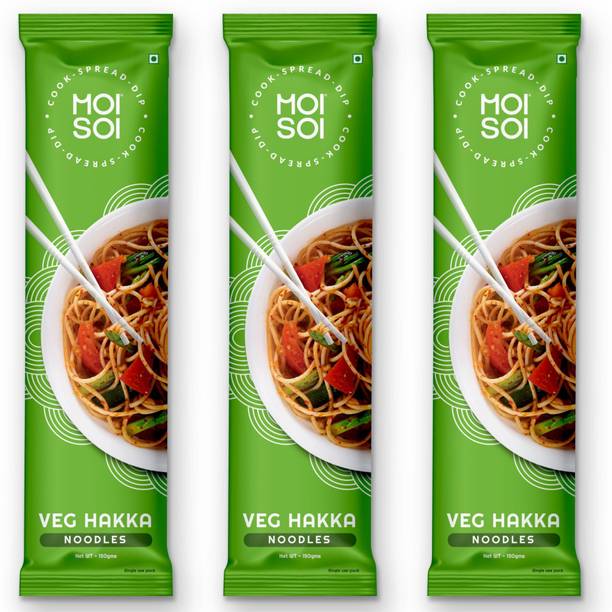 MOI SOI Veg Hakka Noodles Combo of 3 (Each Pack 150gm | 100% Natural | No Preservatives) Hakka Noodles Vegetarian