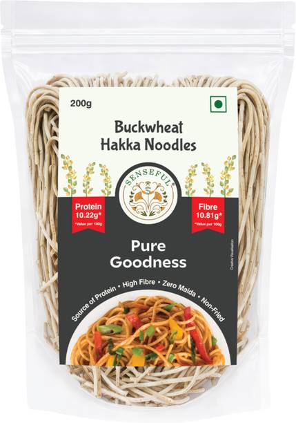 SENSEFUL Buckwheat Hakka Noodles - High in Dietary Fibre, Zero Maida & Non-Fried Hakka Noodles