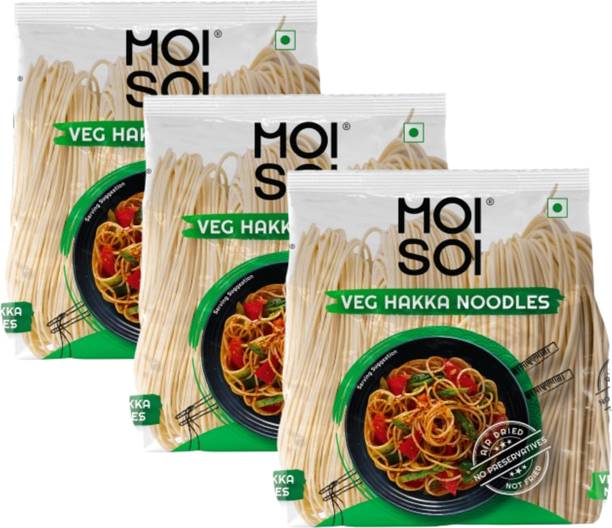 मोई सोई हक्का नूडल्स, 1.5kg (नो प्रिज़र्वेटिव्स | पैक ऑफ 3 x 500g | एयर ड्राइड नूडल्स) 1.5 kg
