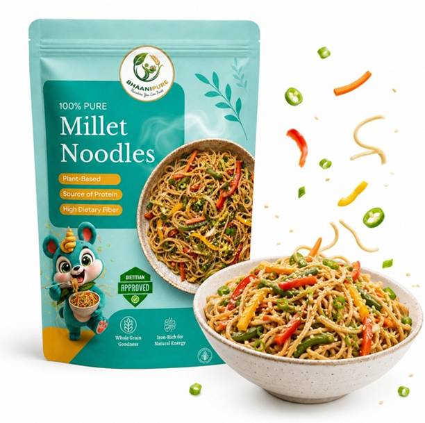 Bhaani Pure No Maida Hakka Noodles, Millet & Whole Wheat | 28% Daily Fibre | 150g Hakka Noodles
