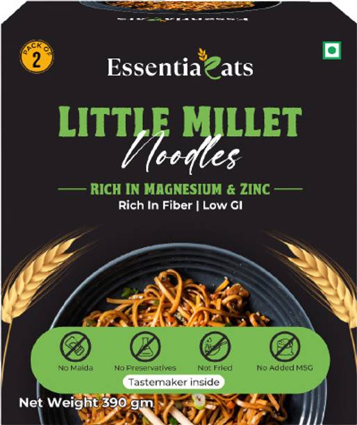 essentiaeats No Maida Little Millet Noodles | Not Fried, Low GI, No Preservatives, No MSG Hakka Noodles Vegetarian