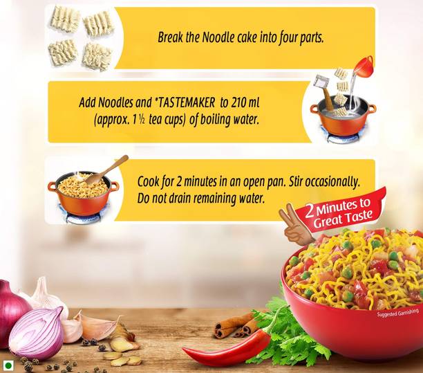 Maggi Pack of 1 Delicious Masala Noodles with Perfect Spice Blend Instant Noodles Vegetarian