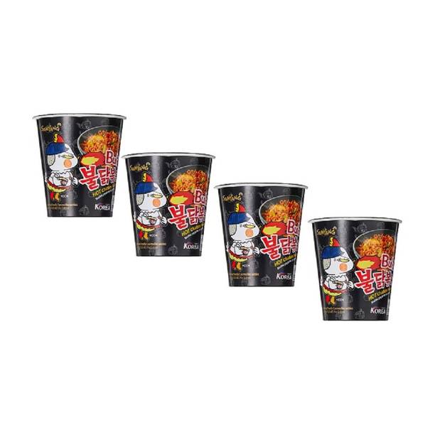 Samyang Hot Chicken Cup Ramen, 70 g Pack of 4 Hakka Noodles