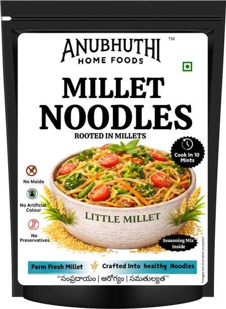 ANUBHUTHI HOME FOODS Little Millet Noodles 200g Hakka Noodles Vegetarian