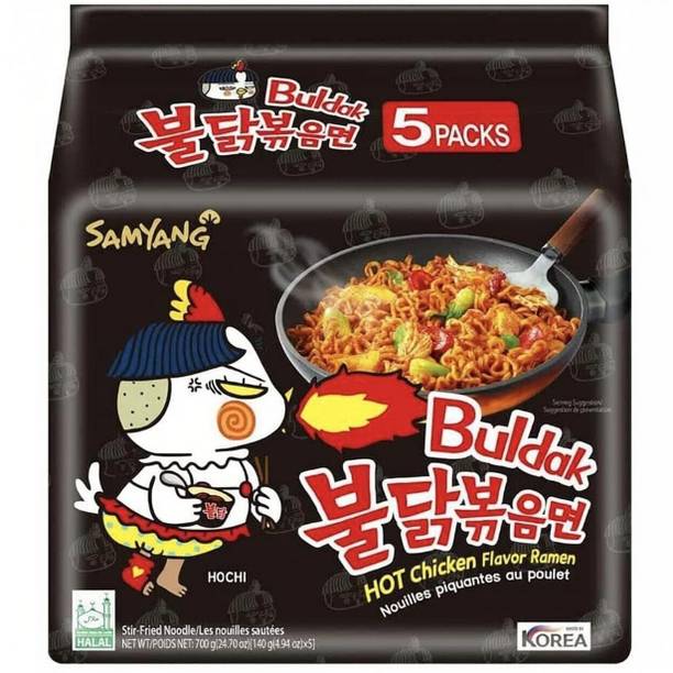 Samyang Buldak Hot Chiken Flavor Ramen 140g * 5Pack(Imported)(Stir-Fried Instant Noodle) Instant Noodles