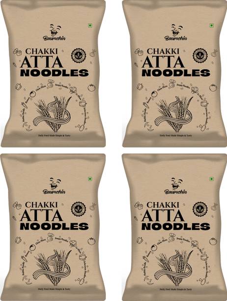 Baumchin Whole Wheat Chakki Atta Noodle, Natural and Healthy, Pack of 4 Hakka Noodles