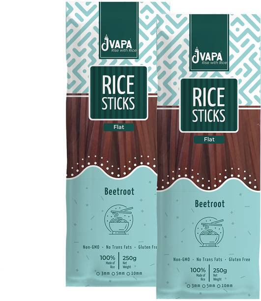 Jvapa Rice Sticks | Beetroot Mix | Flat | 5 mm Rice Noodles Vegetarian