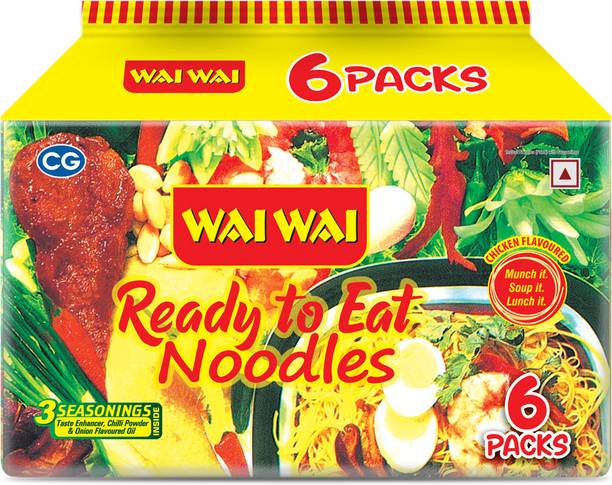 Wai Wai Chicken 6 in 1 Instant Noodles Non-vegetarian