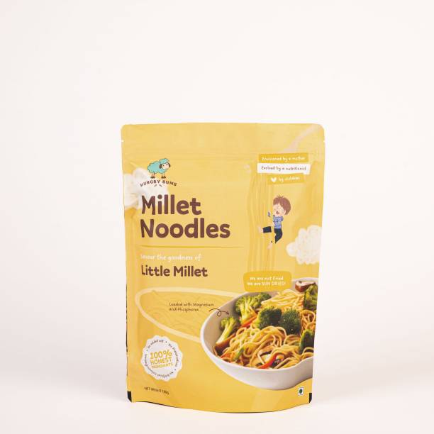 HUNGRY BUMS Little Millet Noodles 100% Sun Dried Non-Fried High No Maida Gluten Free Instant Noodles