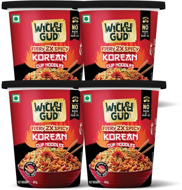 WickedGud Korean Cup Noodles| Whole Wheat | No Maida Cup Noodles Vegetarian
