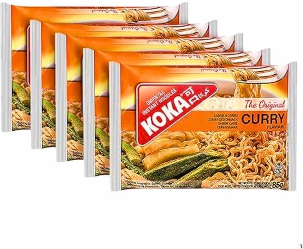 KOKA Oriental Instant Curry Flavor Noodles Pack of 5 Hakka Noodles Vegetarian