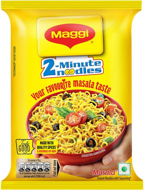 Maggi 2-Minute Favourite Masala Taste, Made With Choicest Quality Spices Instant Noodles Vegetarian