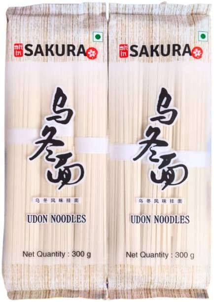 SAKURA Udon Flavor, Vegan Noodle, 300 G, Pack Of 2 | Vegan Udon Noodles Hakka Noodles