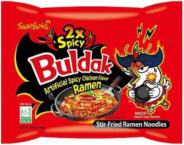 Samyang 2X Spicy Hot Chicken Flavour Instant Korean Noodles -140g (Pack of 1)|(Imported) Instant Noodles Non-vegetarian