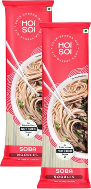 MOI SOI Healthy Soba Noodles Pack of 2 | Made with 70% Buckwheat Flour & 30% Whole Wheat Hakka Noodles Vegetarian