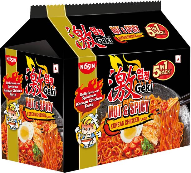 Geki Hot & Spicy Korean Chicken Flavoured Ramen Instant Noodles Non-vegetarian