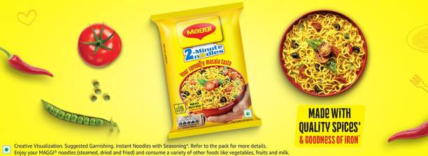 Maggi Pack of 18 Instant Masala Noodles for Quick Hunger Solution Anytime Instant Noodles Vegetarian