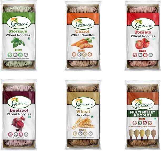Grenera Healthy Beetroot, Carrot, Tomato, Wheat, Moringa, Multi millet Hakka Noodles Vegetarian