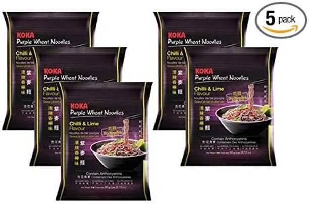 KOKA Chilli & Lime Flavor Purple Wheat Noodles Hakka Noodles Vegetarian
