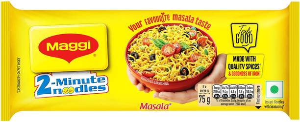 Maggi 2-Minute Instant Noodles, Favourite Masala Taste, Masala Noodles(Pack Of 1) Instant Noodles Vegetarian