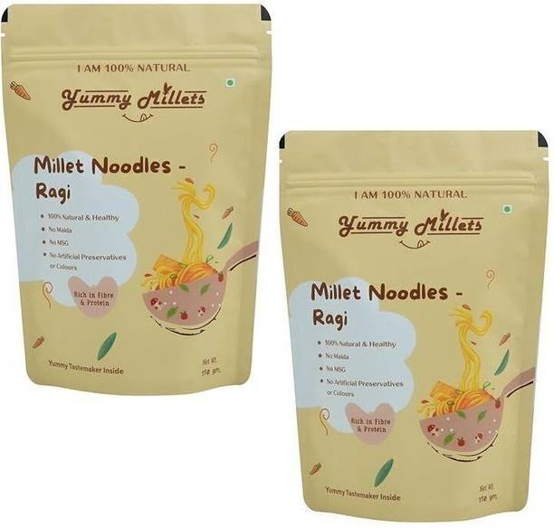 YUMMY MILLETS Ragi Finger Millet Noodles | No Maida, No MSG, Non-Fried |High Calcium & Protein Instant Noodles
